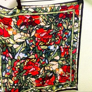 Stained glass inspired silk scarf
